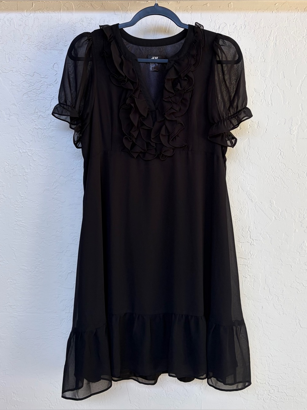 H&M Ruffle-Trim Chiffon Dress